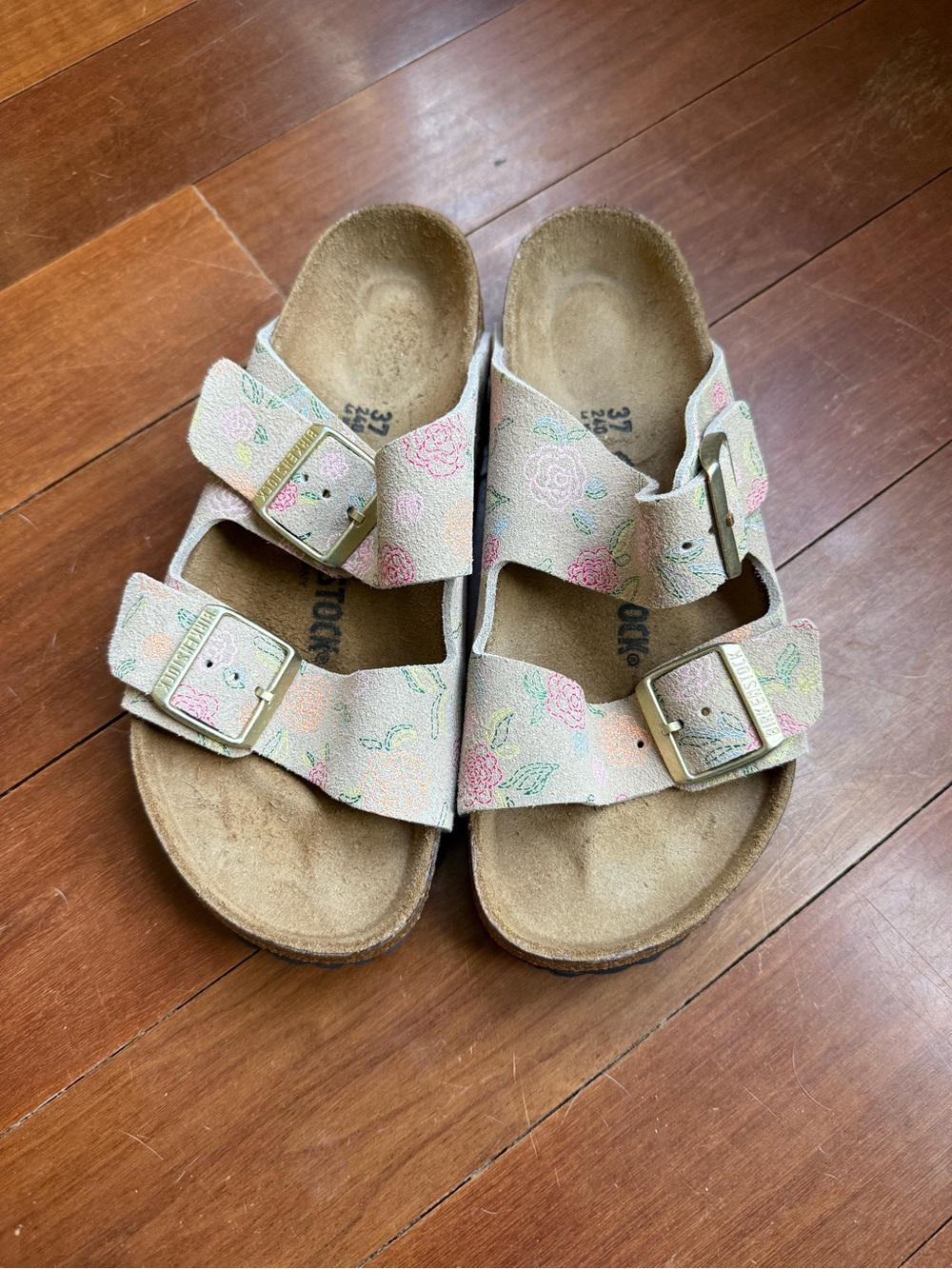 Womens Birkenstock Arizona Sandal - Sandcastle Flower Print - Size 37